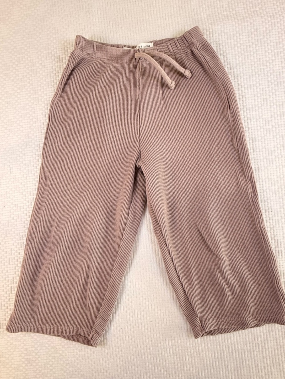 ZARA 3/4 Waffle Knit Flowy Pants | 3-4 Years